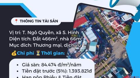 THÔNG BÁO CHÀO GIÁ CẠNH TRANH CHO THUÊ NHÀ /ĐẤT TÀI SẢN CÔNG TẠI XÃ SÔNG HINH