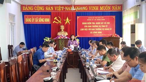 Đoàn Kiểm tra, giám sát 260 làm việc với Ban Thường vụ Đảng ủy xã