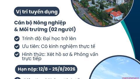 PHÒNG KINH TẾ XÃ SÔNG HINH XÉT TUYỂN HỢP ĐỒNG LAO ĐỘNG (NĂM 2026)